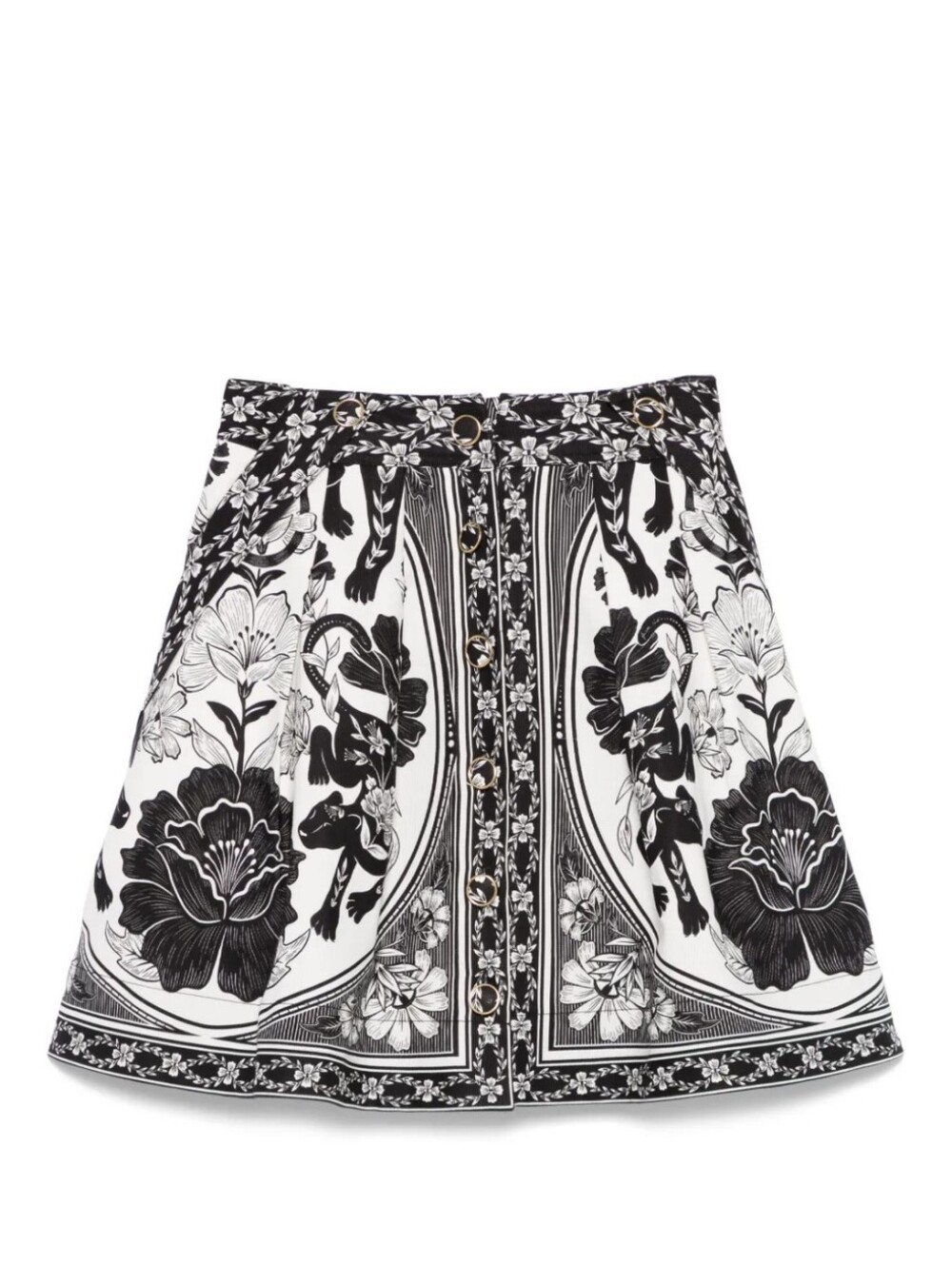 FARM Rio Black & White Floral Mini Skirt